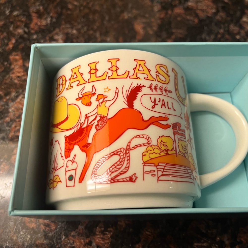 Dallas Texas Starbucks been there ceramic mug collectible unique new in box